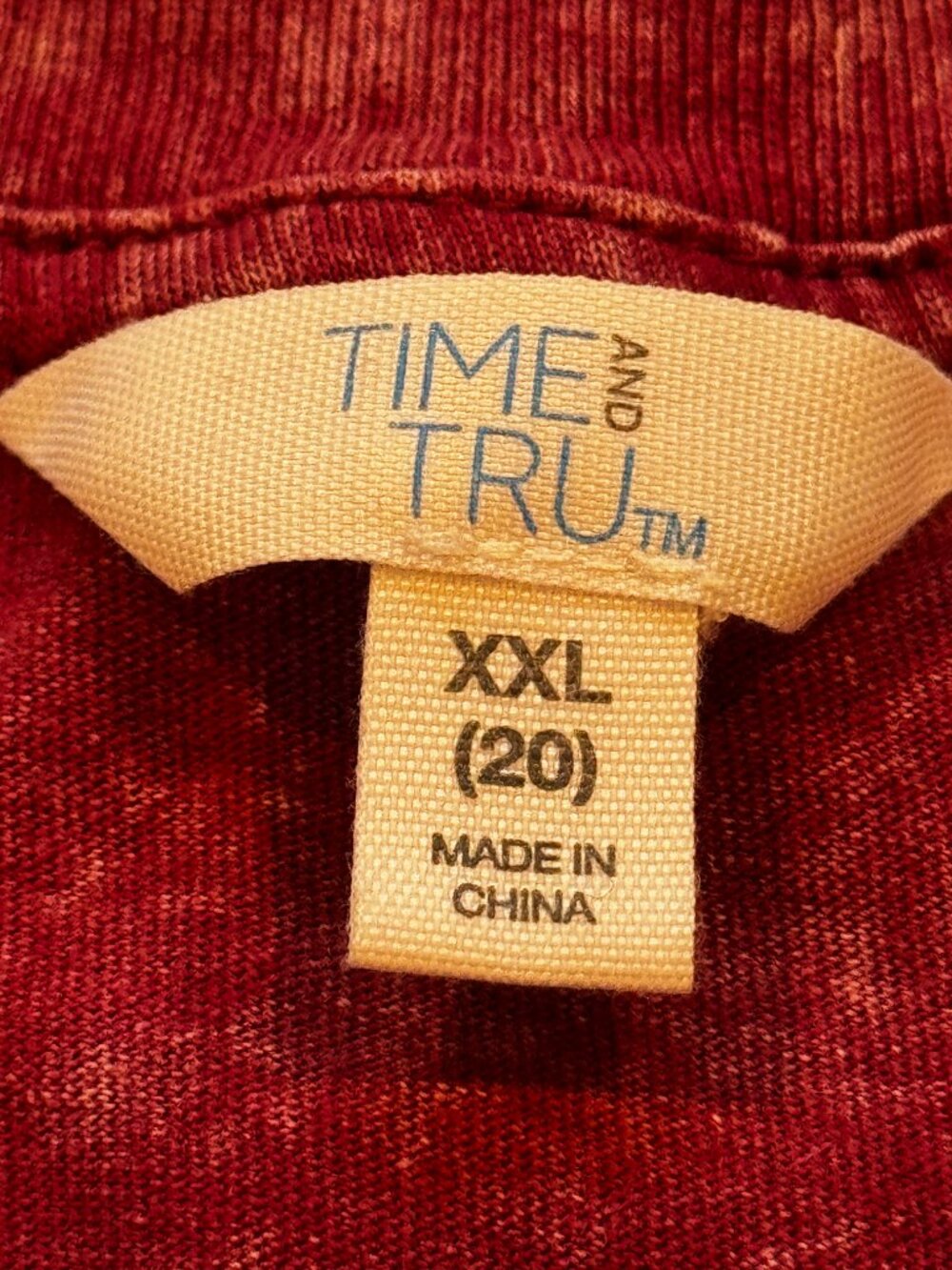 Time and Tru Maroon Mineral Wash T-Shirt Dress Pocket XXL Like New - Picture 5 of 7